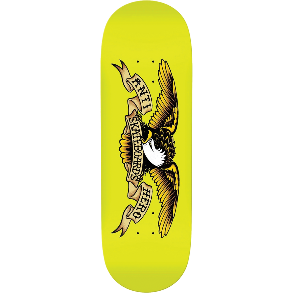 Anti Hero Shaped Eagle Deck - 10" Horse Pill Yellow by Skates USA