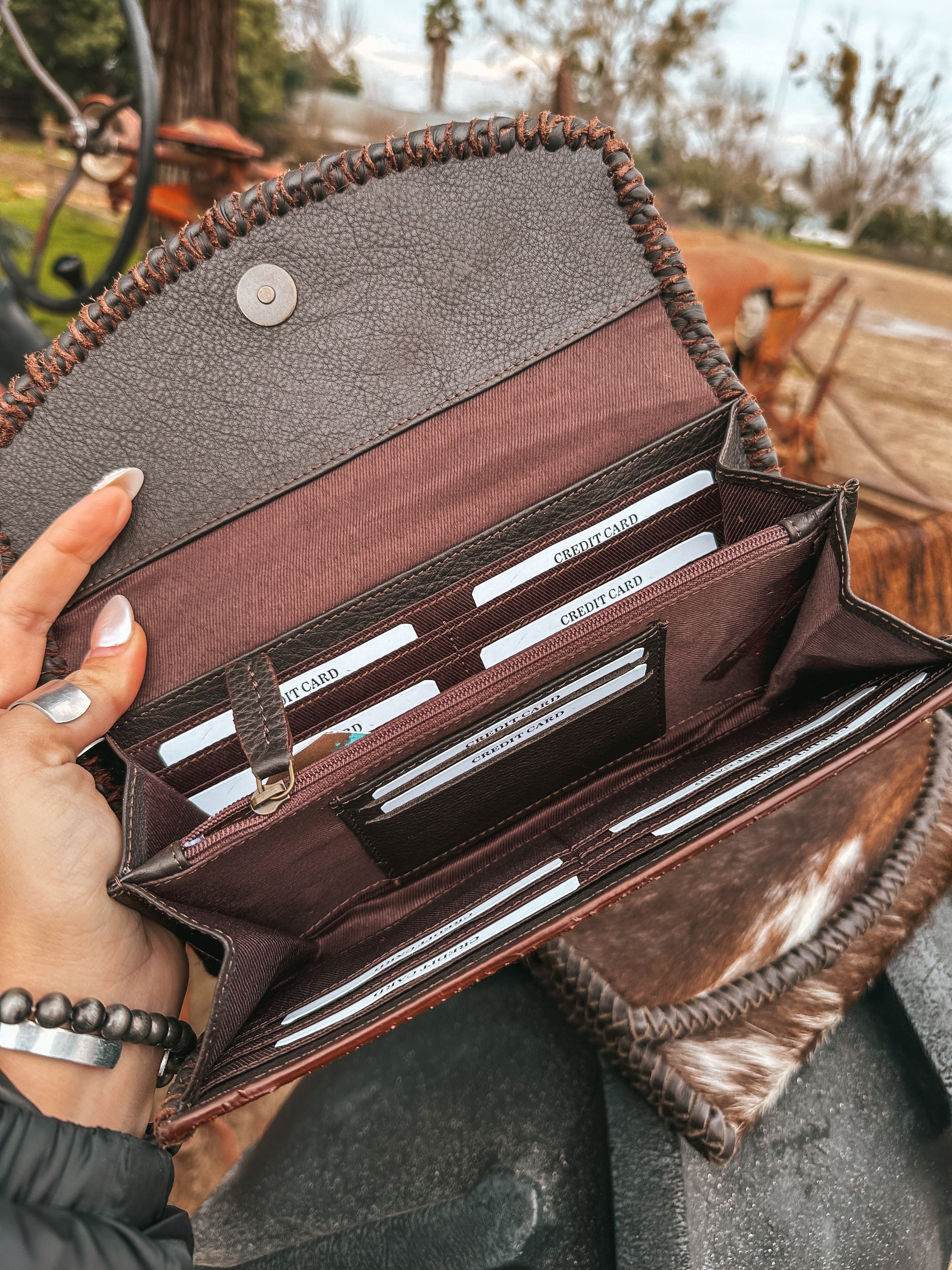 Haute Southern Hyde The Hazy Elva Wallet (Brown Leather ) a Haute Southern Hyde by Beth Marie Exclusive — alternative angle