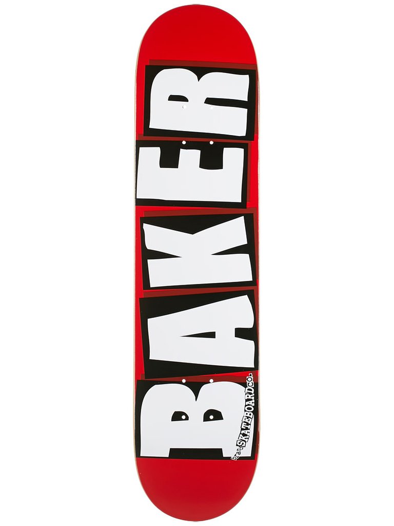 Baker Brand Logo Skateboard Deck - 8.0" Red/White by Skates USA