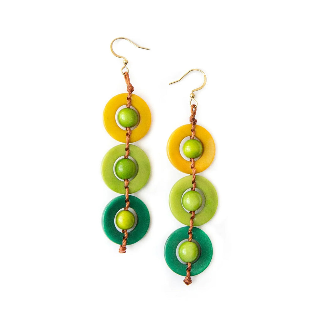 KADOU BOUTIQUE Tagua Frida Drop Earrings — detail close-up