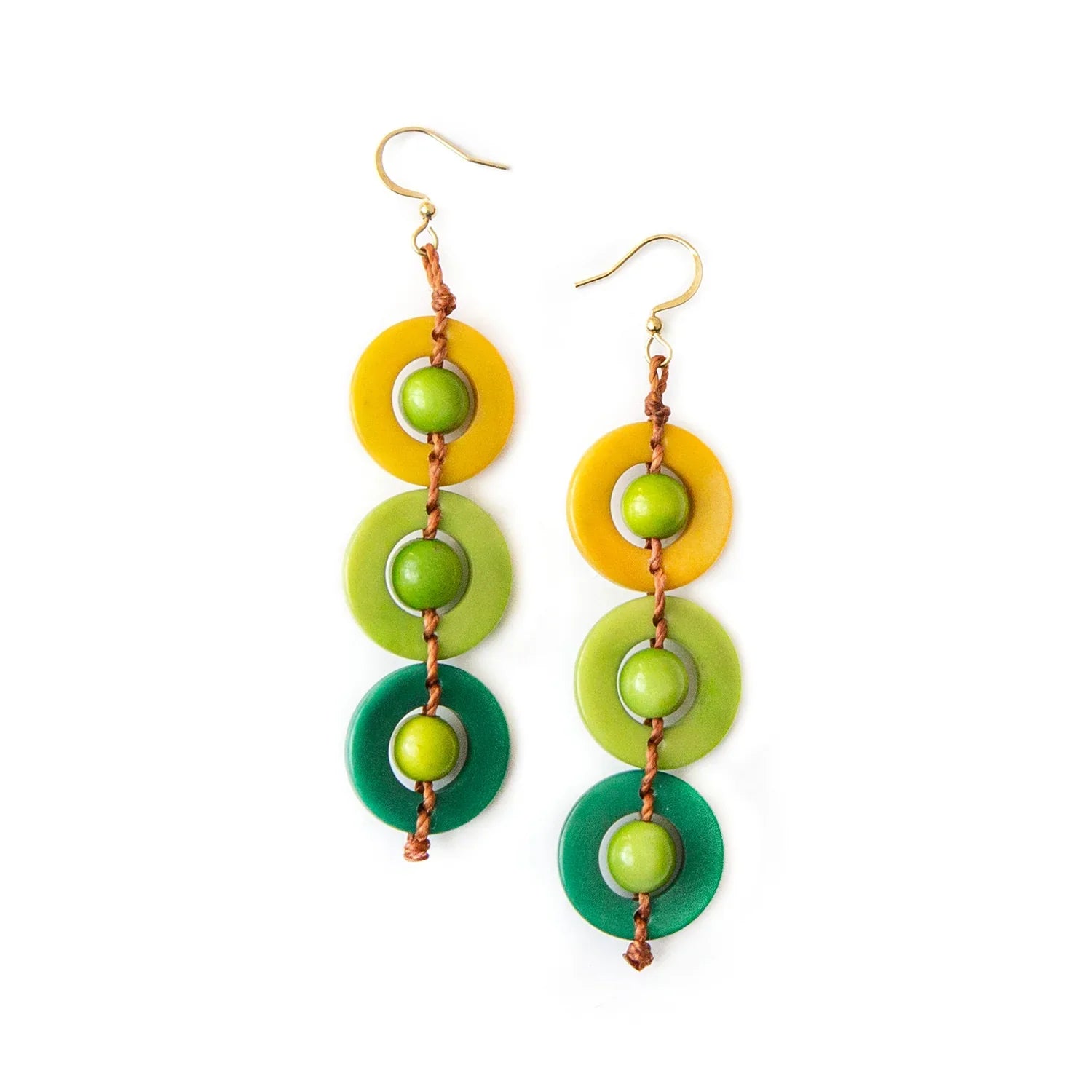 KADOU BOUTIQUE Tagua Frida Drop Earrings — detail close-up