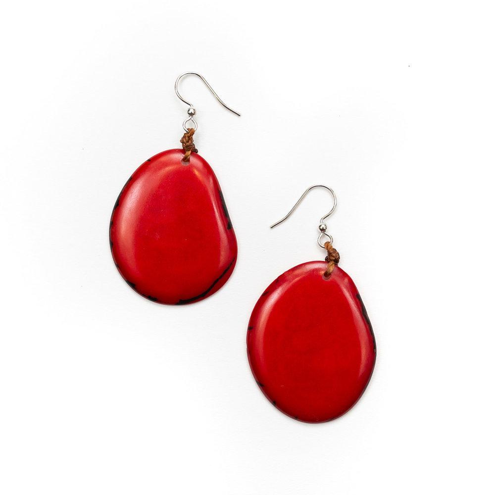 KADOU BOUTIQUE Tagua Amigas Earrings - Red — main product shot