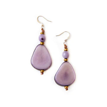 KADOU BOUTIQUE Tagua Alma Drop Earrings — detail close-up