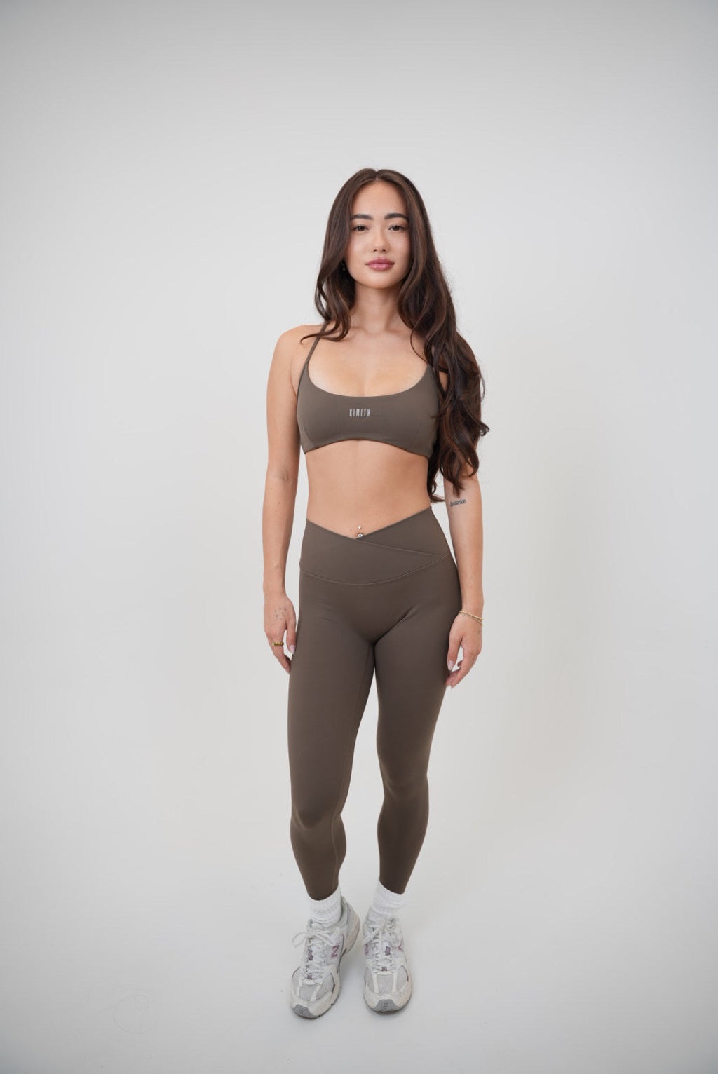 KIMITH BRAND My Time Is Divine Brown Cross-Back Butter Soft Bra — color detail