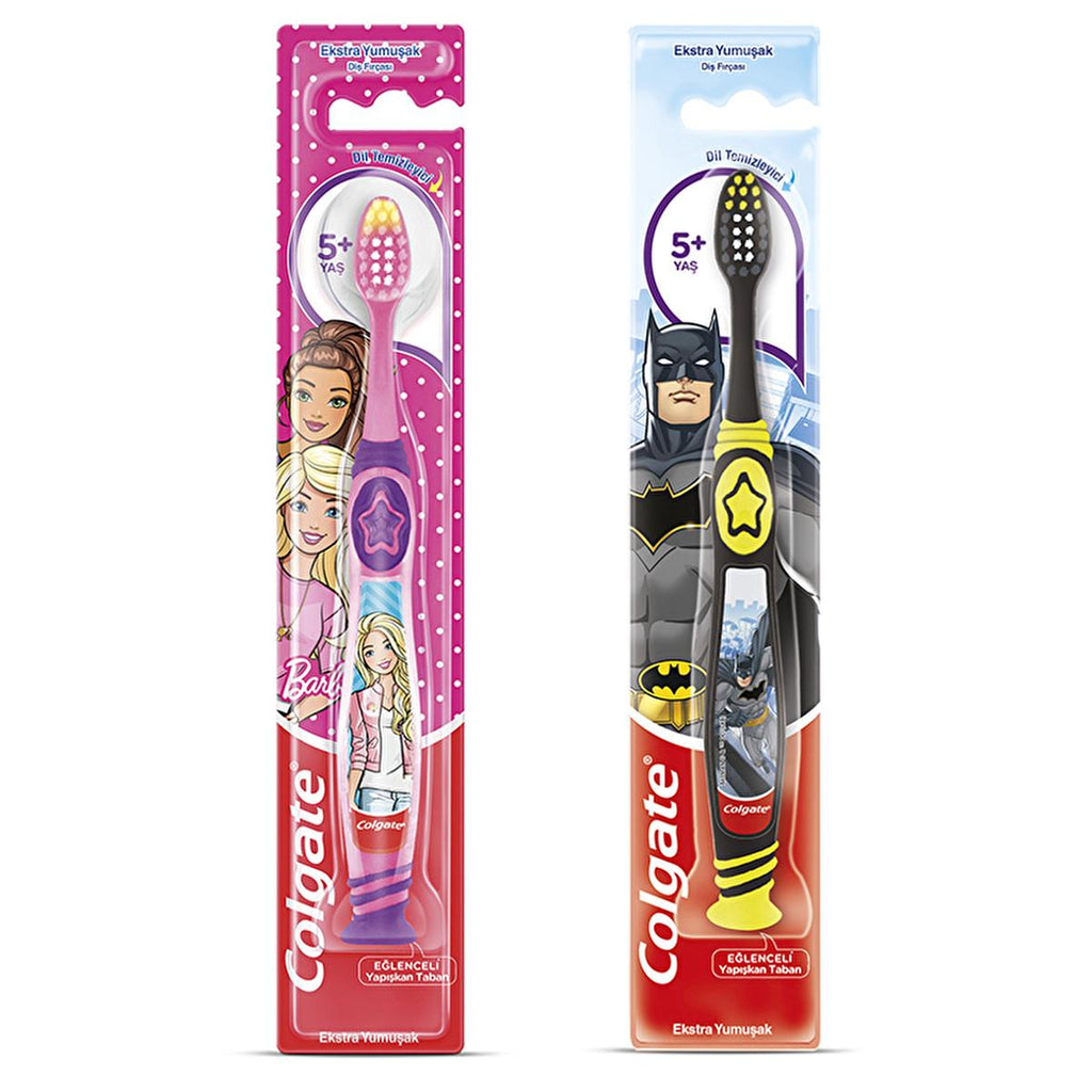 Colgate Children's Extra Soft Toothbrush (Ages 5+) - Gentle on Gums, Fun Designs