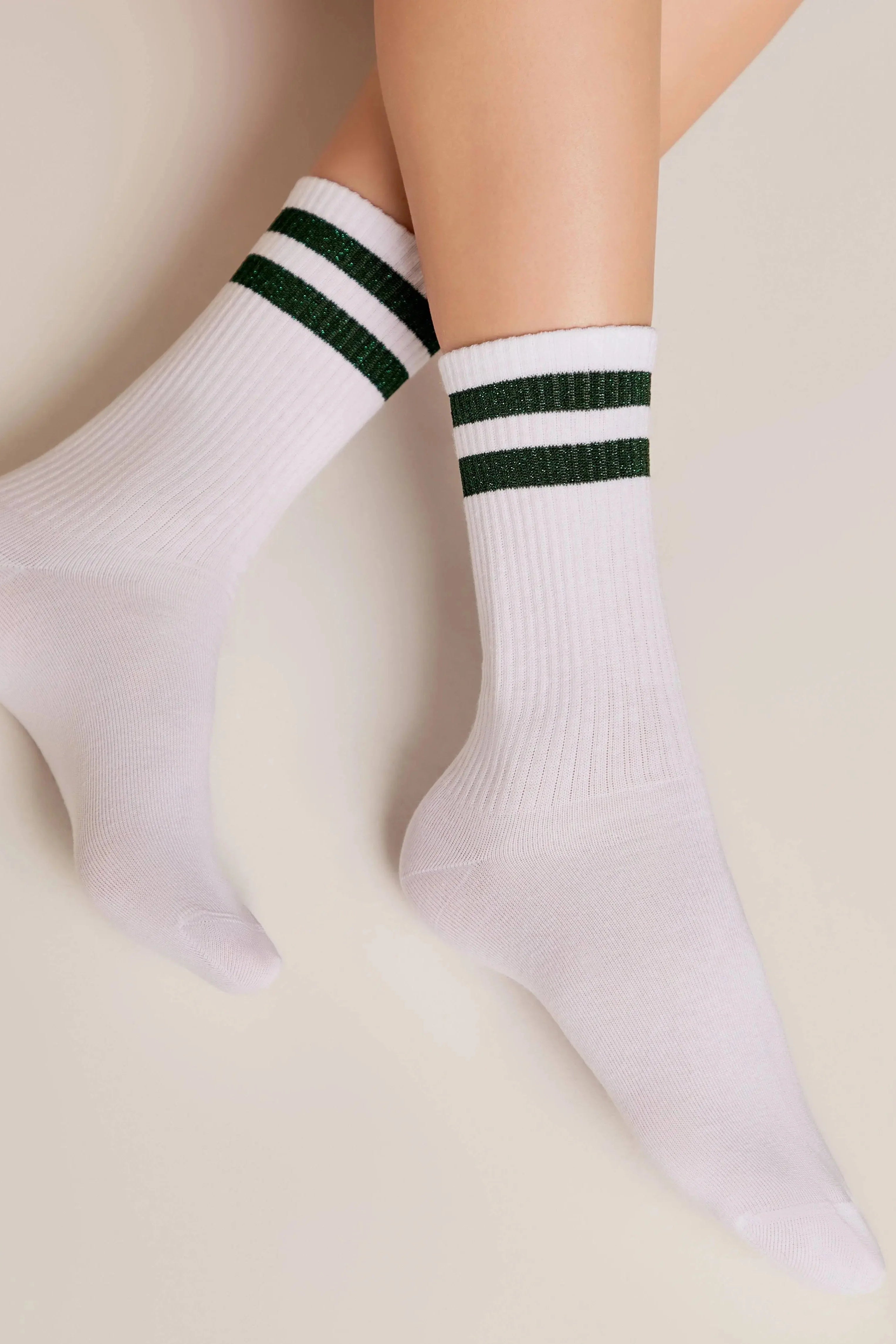 TheRanok.com Conte Cotton Long Socks Active 157 - Lurex Stripes — comparison shot