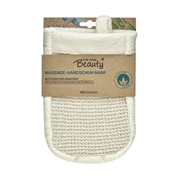 For Your Beauty Hemp Exfoliating Bath Glove - Natural Body Scrub, Massage & Deep Cleansing for Smoother, Brighter Skin