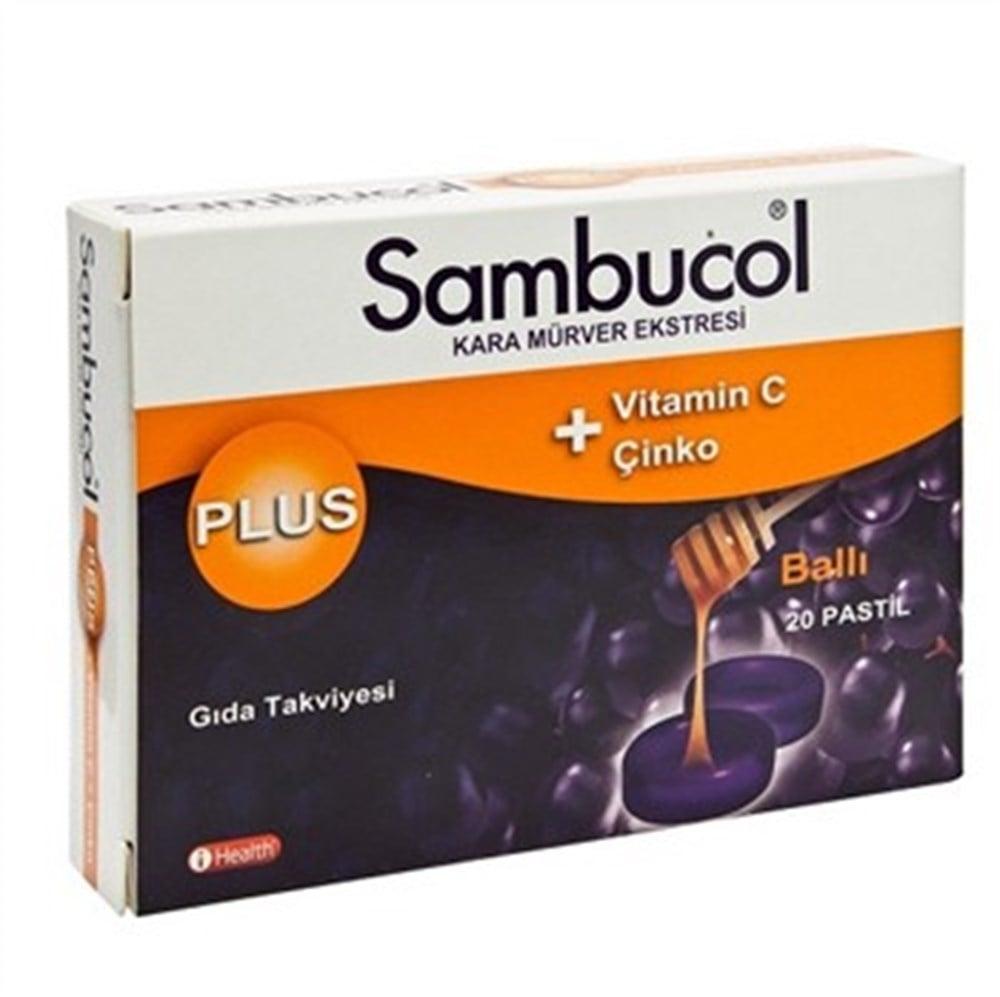 Sambucol Plus Black Elderberry Dietary Supplement with Vitamin C & Zinc - Boosts Immune System Support - 20 Tablets