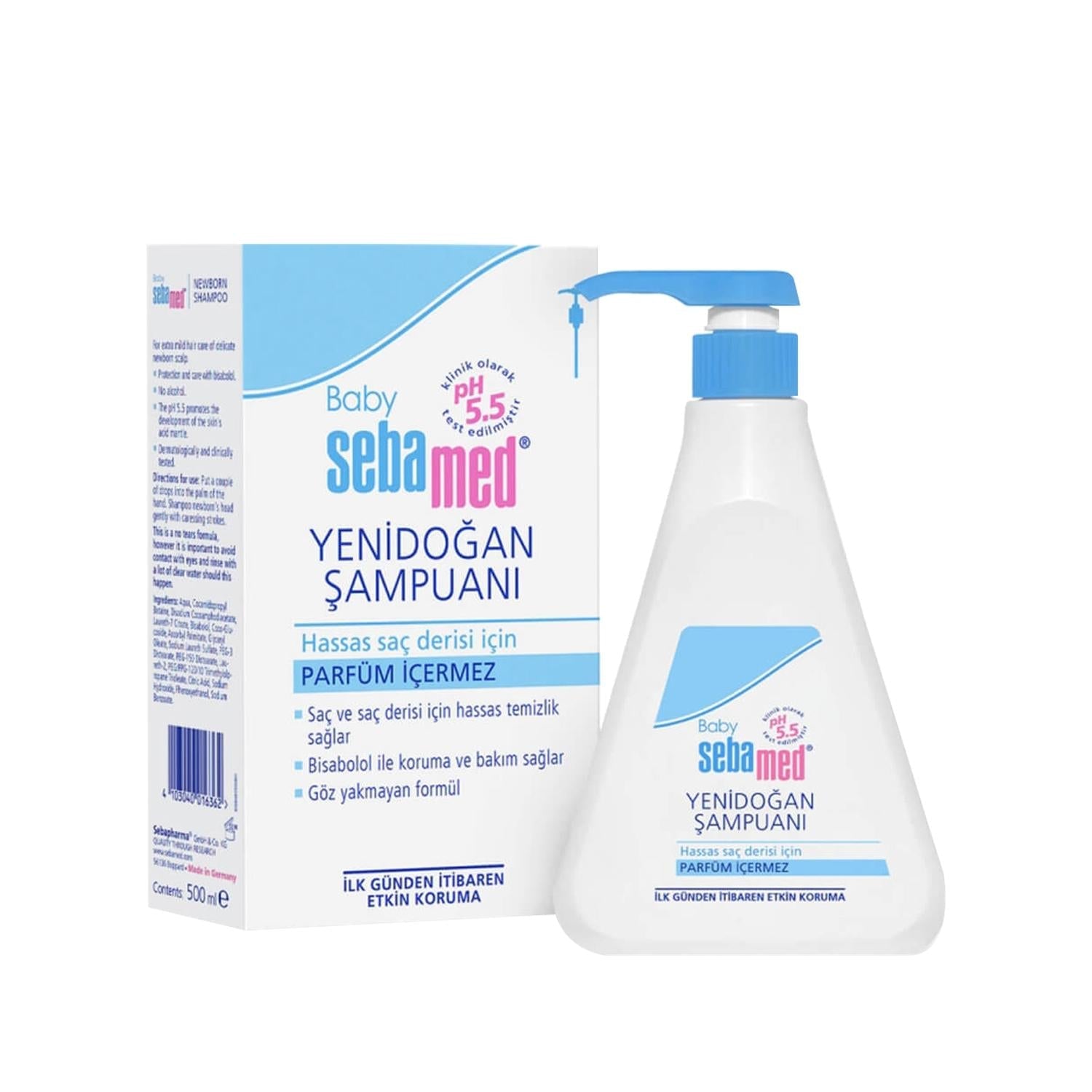 Sebamed Baby Newborn Shampoo 500ml - Gentle, pH Balanced for Sensitive Skin