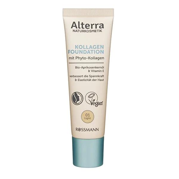 Alterra Organic Foundation Makeup No.01 Light - Natural Anti-Aging Medium Coverage with Phyto-Collagen