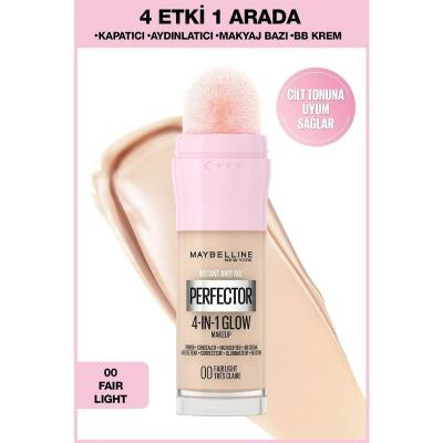 Maybelline Instant Perfector Glow 00 Fair Light: 4-in-1 Illuminating Foundation, Concealer, Highlighter & Primer for Radiant, Vegan, Flawless Skin