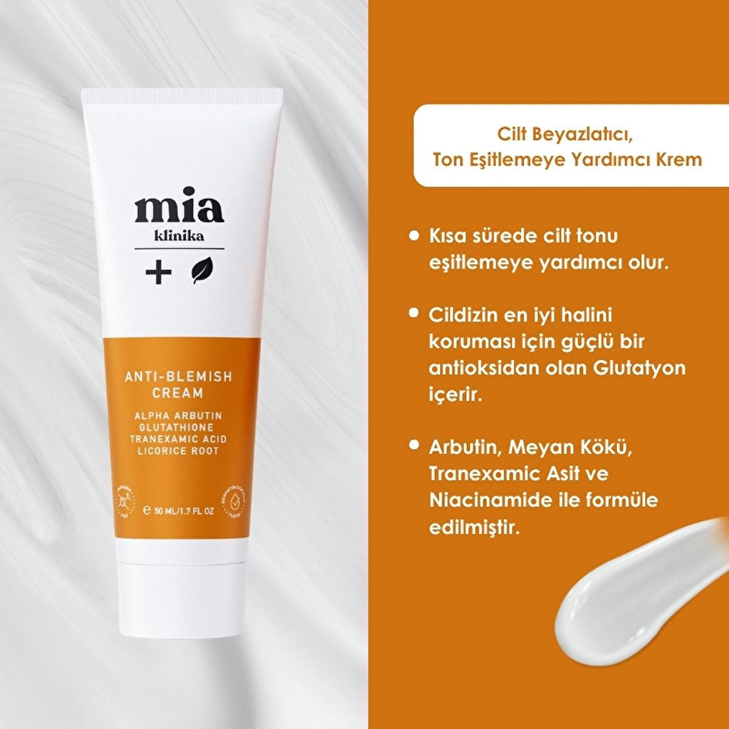 Mia Klinika Skin Whitening Cream - Even Skin Tone & Reduce Blemishes with Arbutin & Glutathione