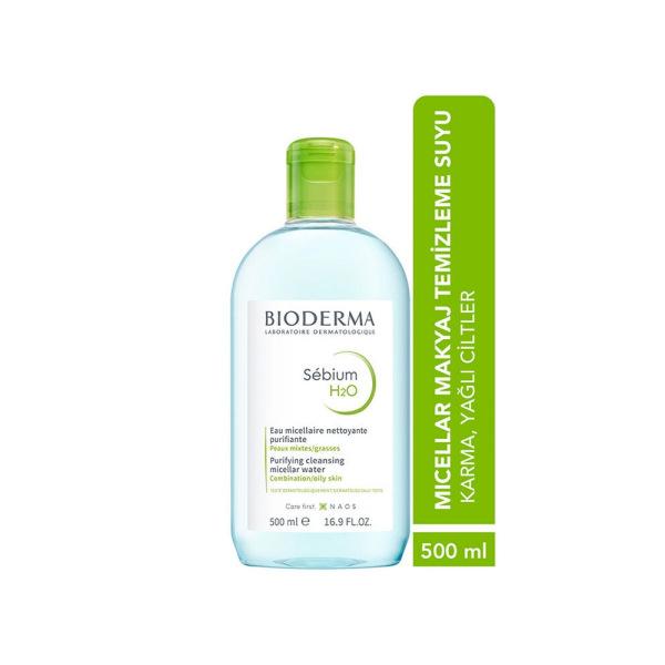 Bioderma Sebium H2O Micellar Water for Oily and Acne-Prone Skin - Gentle Makeup Remover & Cleanser, Dermatologically Tested, 16.91 fl oz