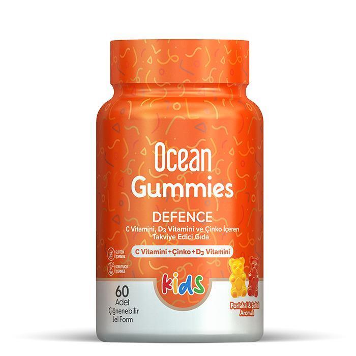 Ocean Gummies Defence: 60 Chewable Vitamin Gummies for Immune Support | Delicious & Easy Dietary Supplement for Adults & Kids