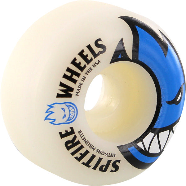 Spitfire Wheels Bighead 51mm 99a - White/Blue (Set of 4) by Skates USA