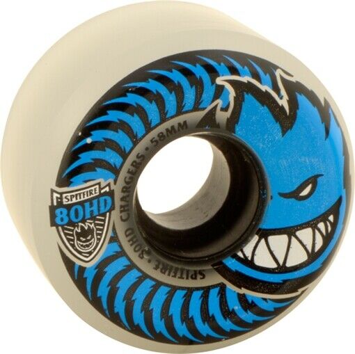 Spitfire Wheels 80HD Charger Conical 58mm - Clear/Blue (Set of 4) by Skates USA