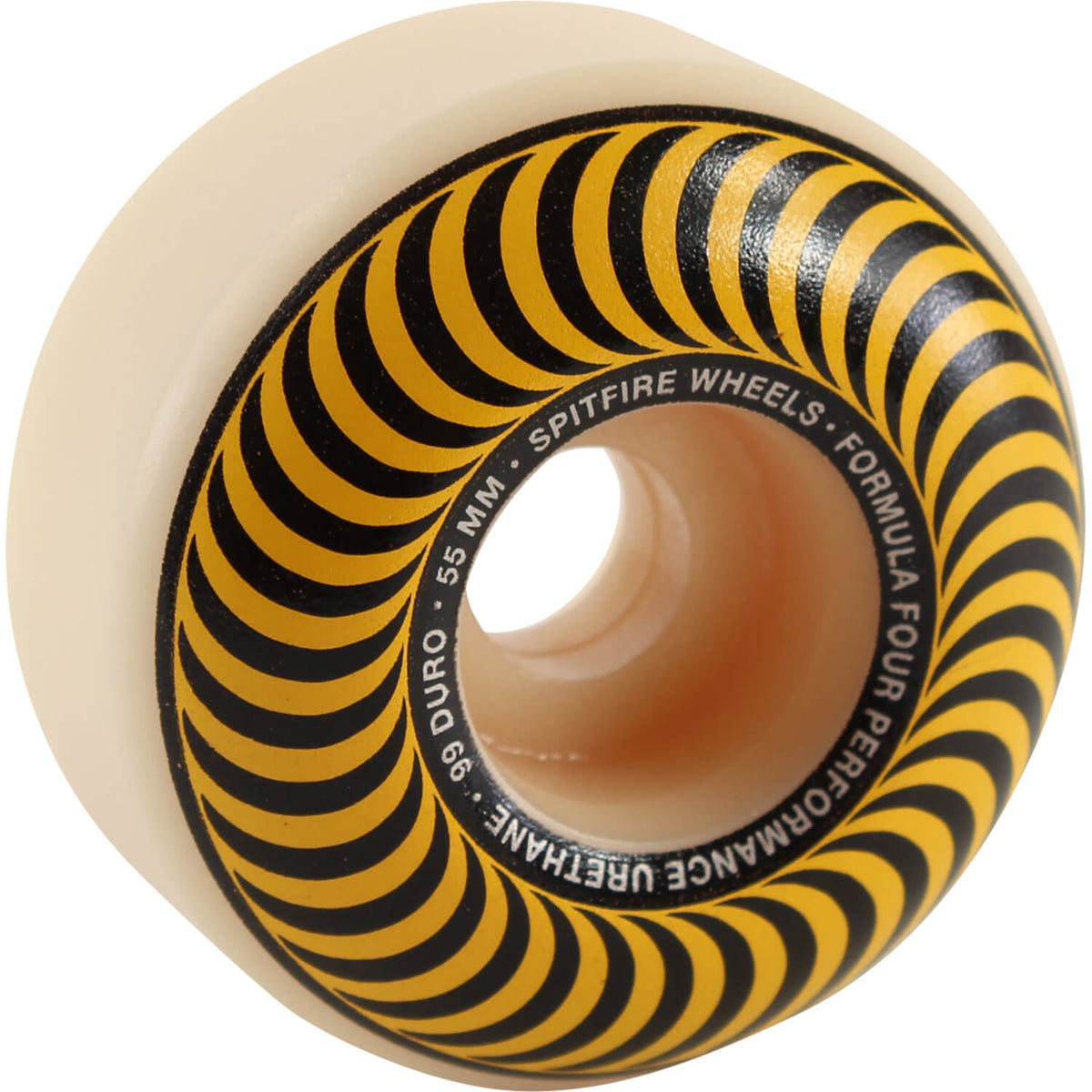 Spitfire Wheels F4 Classic Swirl 55mm 99a - White/Yellow (Set of 5) by Skates USA