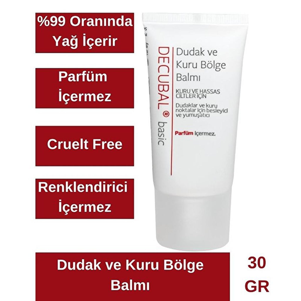 Decubal Lip and Dry Skin Balm - Moisturizing, Lanolin, Vitamin E - 1.01 fl oz