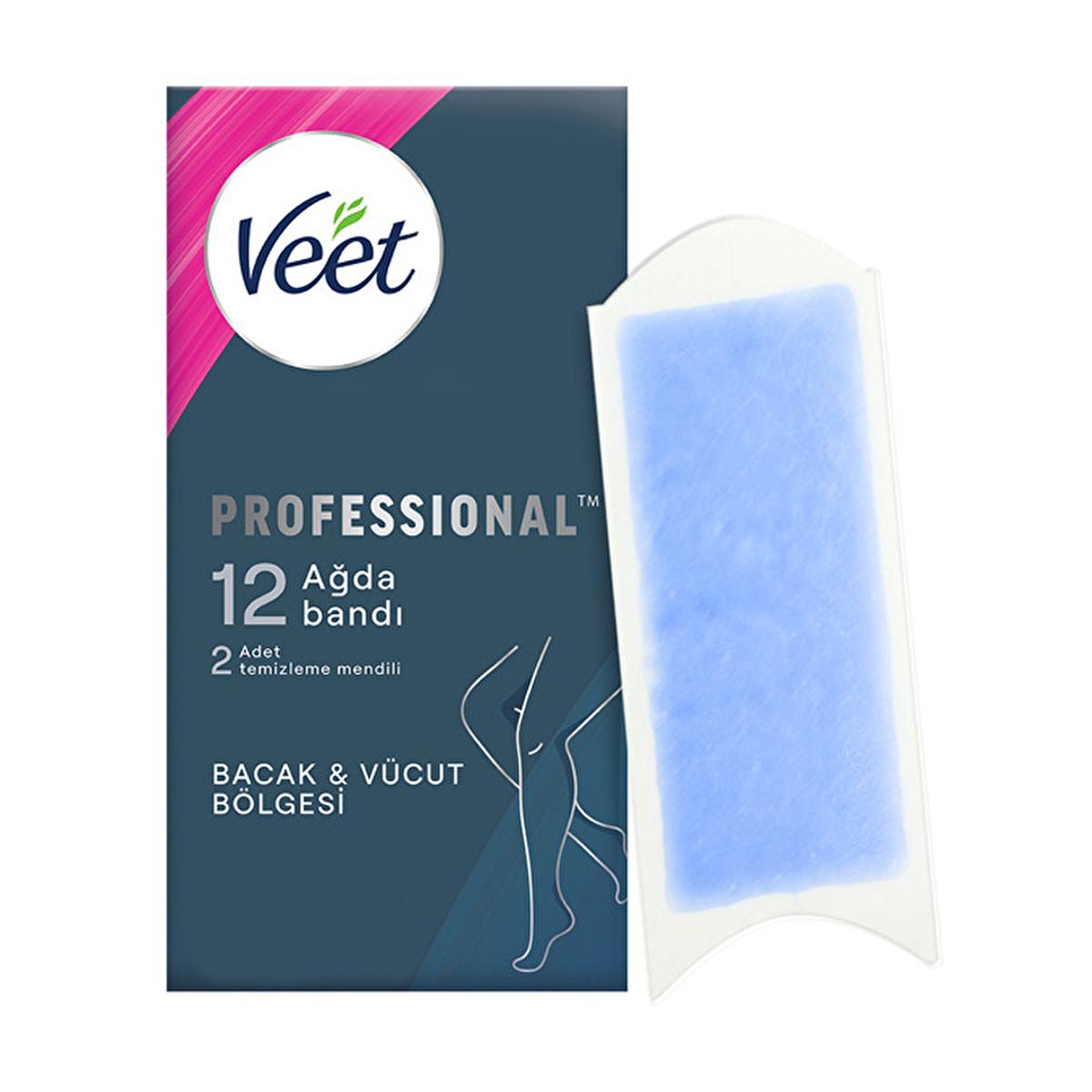 Veet Professional Wax Strips for Hair Removal - Sensitive Skin, Easy-Gelwax Technology, 12 Count