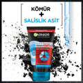 Garnier Charcoal Face Mask and Peeling Product - 3-in-1 Skincare Solution for Blackhead Removal