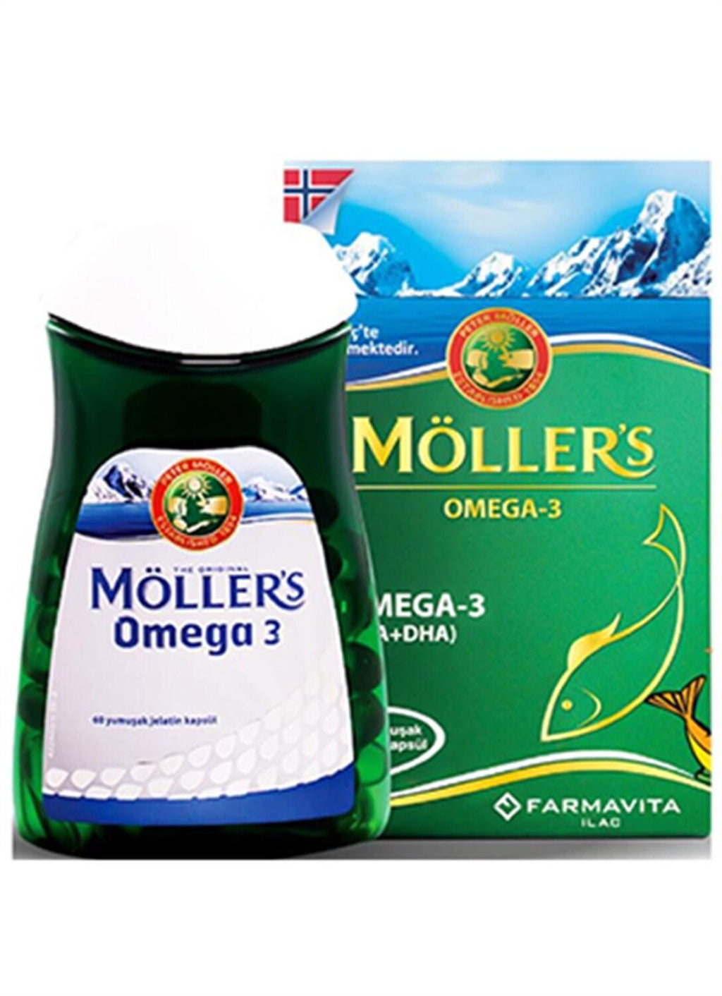 Mšller's Omega-3 Supplement - 60 Softgels with EPA, DHA & Vitamin E - Supports Heart & Brain Health