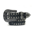 Rhinestone Belt Store Black Skull With Black & Crystal Rhinestone Belt — main product shot