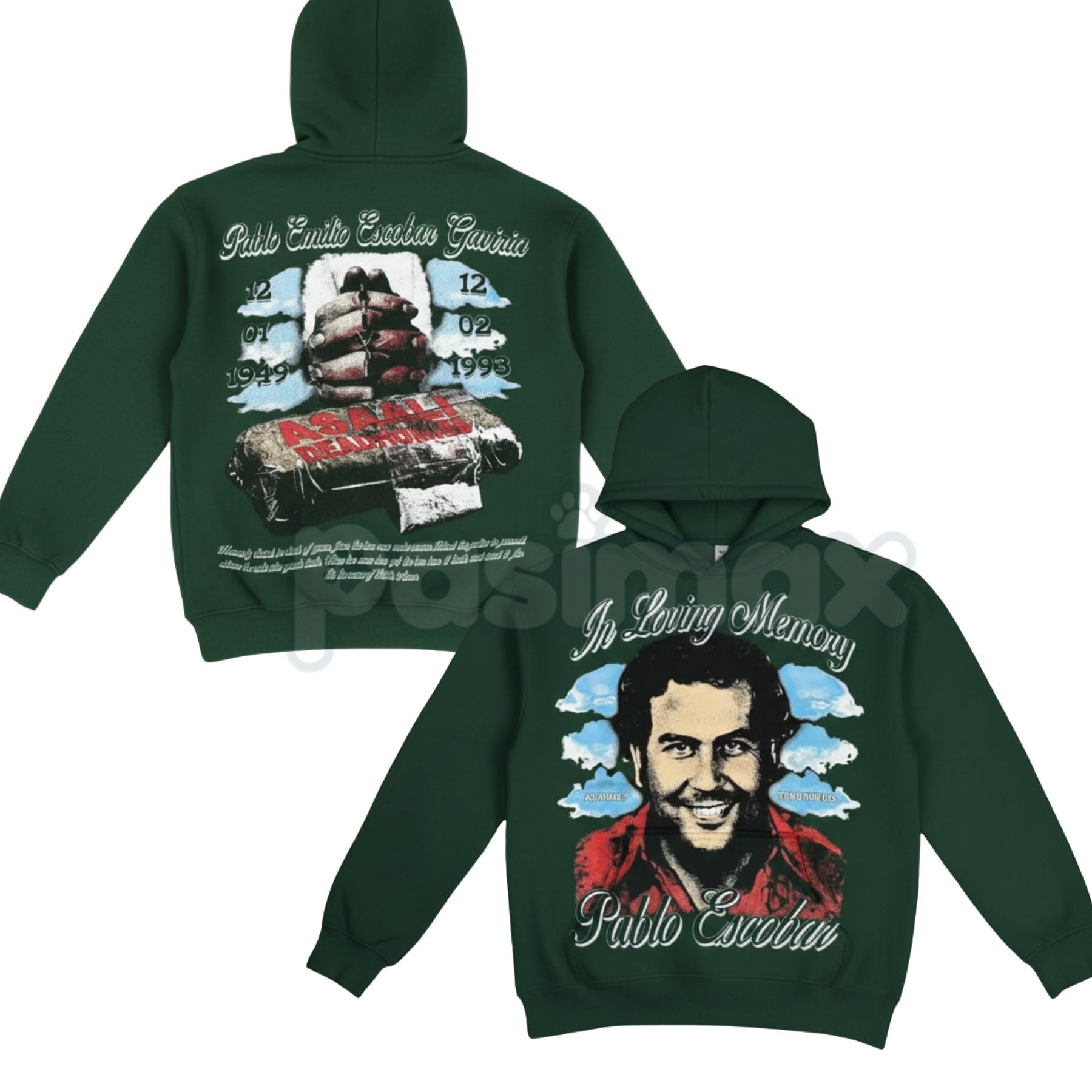 Pasimax DEADHOMIE$ In Loving Memory Pullover – Memorial Tribute Hoodie, Loss & Remembrance Graphic Streetwear, Unisex — detai