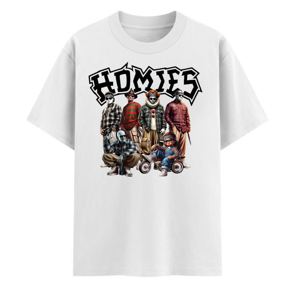 Pasimax "Homies Horror" Movie Villains T-Shirt — lifestyle context
