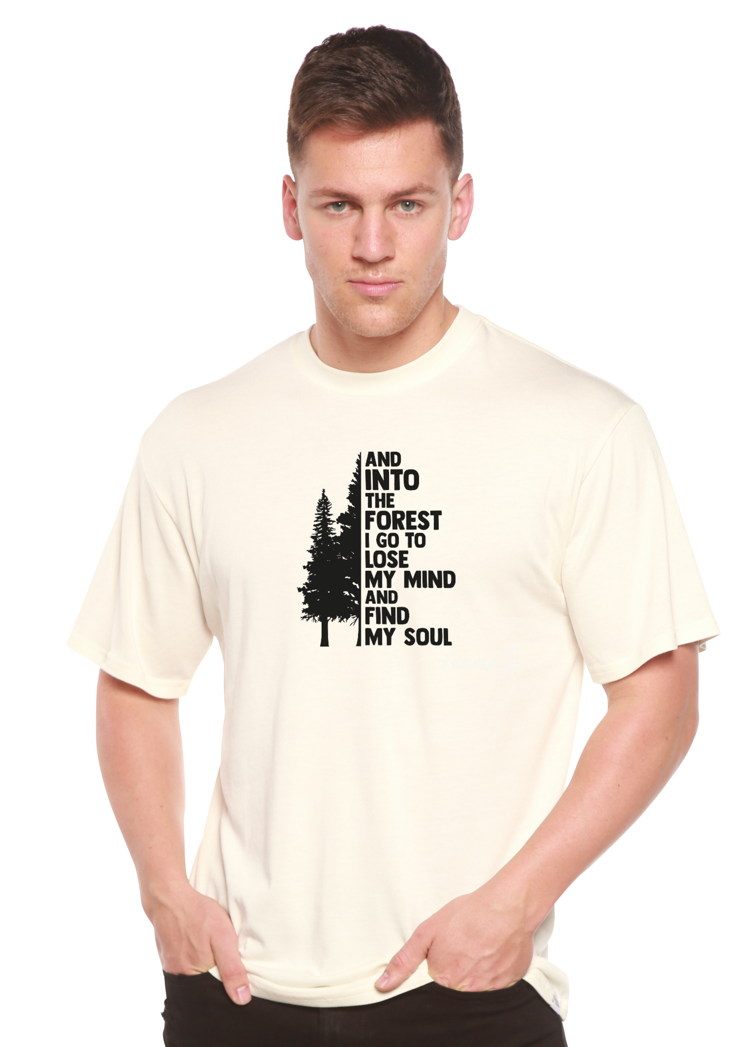 Spun Bamboo And Into The Forest I Go Men's Bamboo Viscose/Organic Cotton Short Sleeve Graphic T-Shirt — main product shot