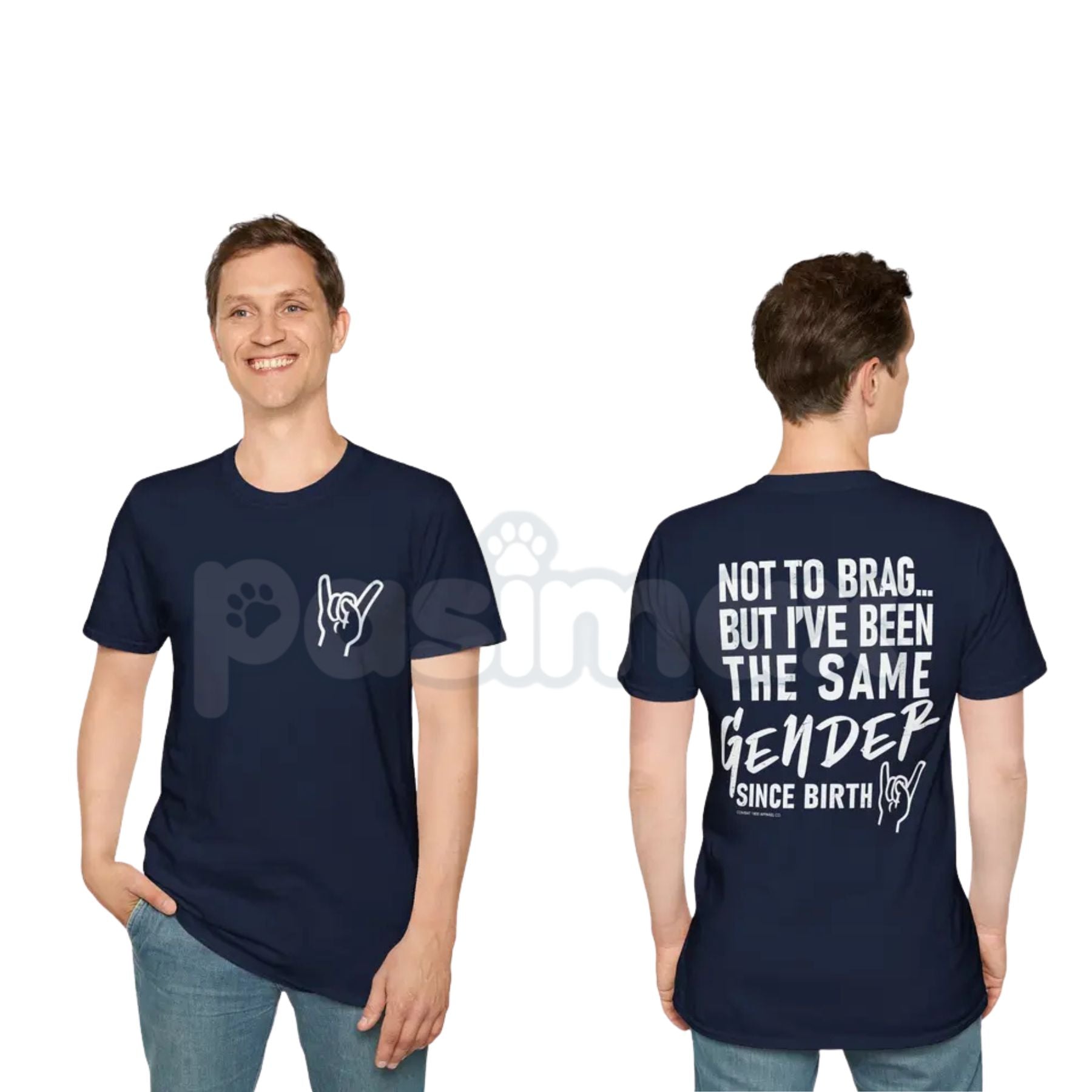 "Straight Since Birth" Funny Graphic T-Shirt – Unisex Literal Humor Tee, Premium 100% Cotton Sarcastic Pun Top, Soft Lived-In Heavyweight Casual Menswear Shirt, Made in USA