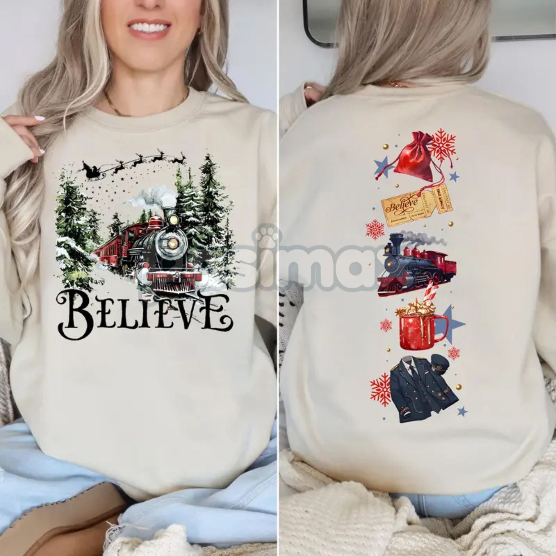 Pasimax Polar Express 2 Sides Sweatshirt — detail close-up