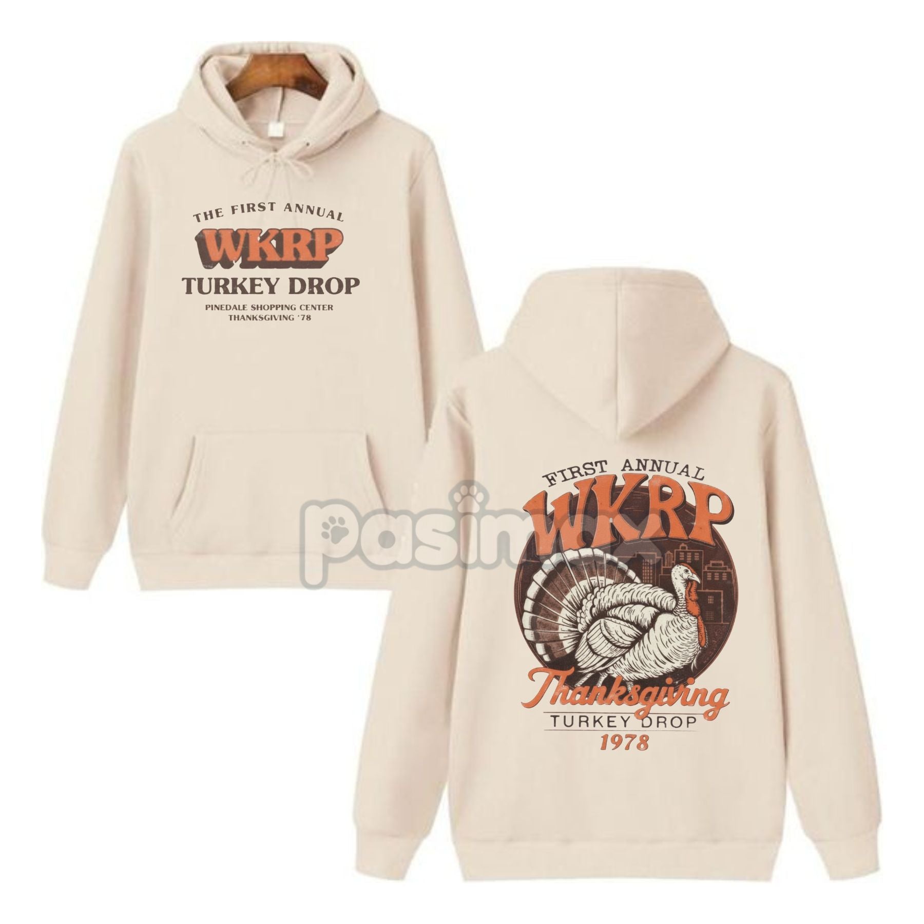 Pasimax WKRP Turkey Drop 1978 Hoodie — detail close-up