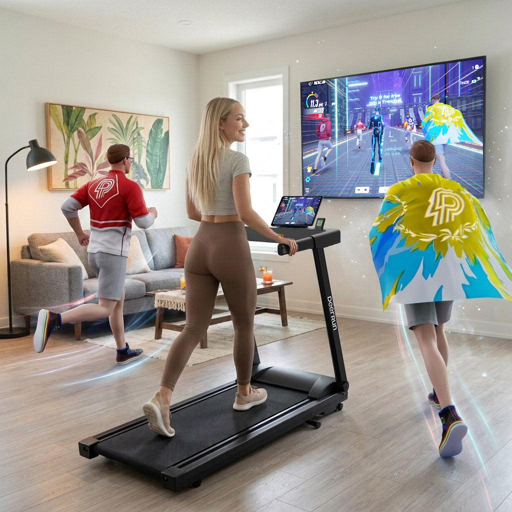 DeerRun All-New 2026 A1 Pro Move+ Smart Foldable Treadmill with 6% Incline & NFC | 350 lbs, 10 mph, Black – DeerRun®, view 6