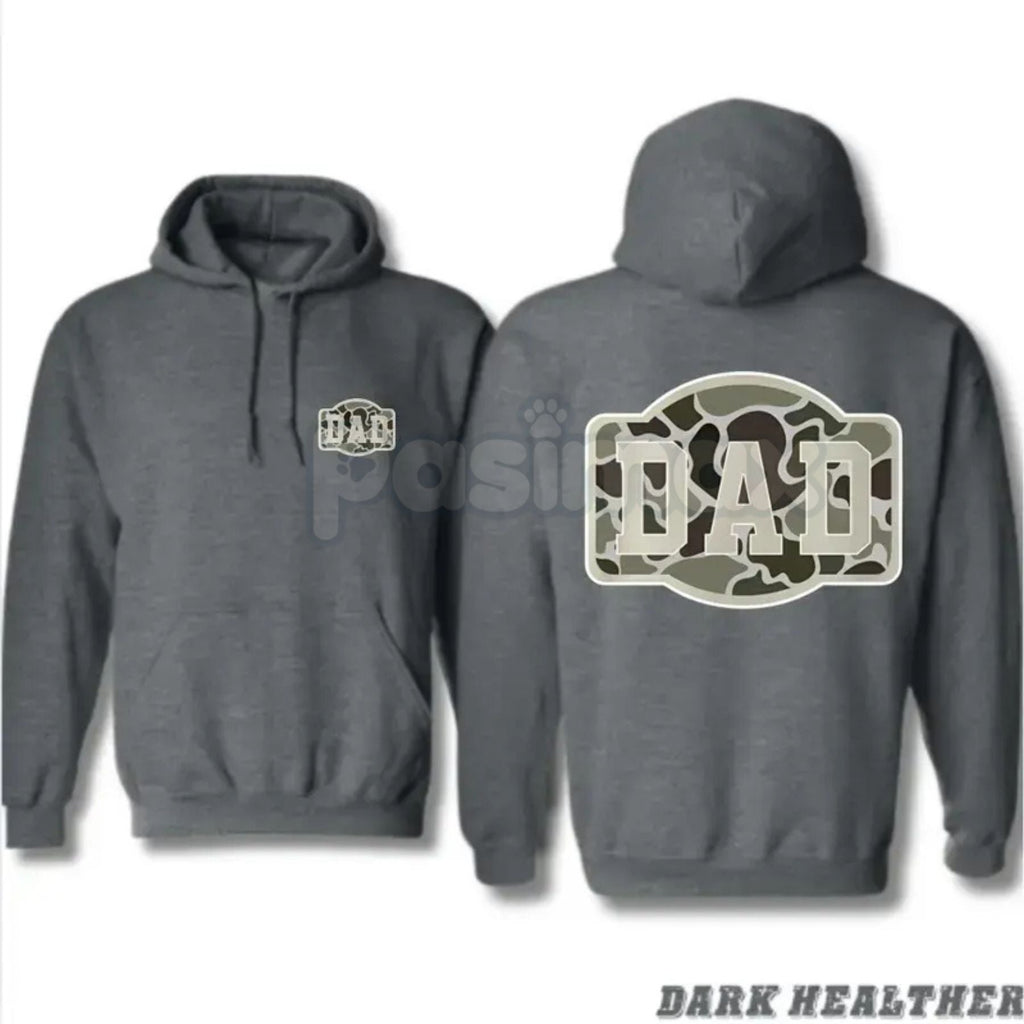 Pasimax Camo DAD Hoodie – Military-Inspired Bold Design Pullover, Proud Father & Veteran Apparel, Unisex — detail close-up