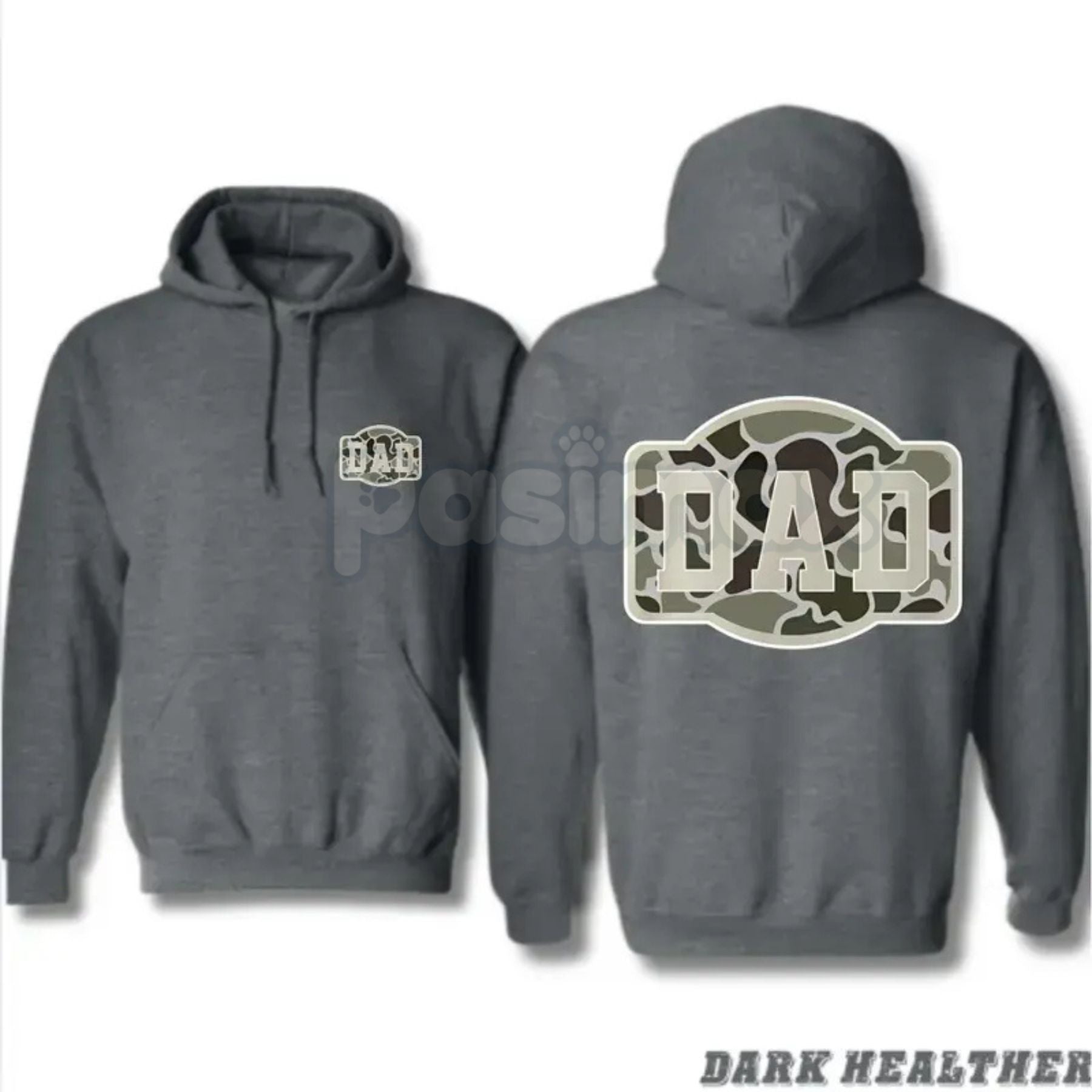 Pasimax Camo DAD Hoodie – Military-Inspired Bold Design Pullover, Proud Father & Veteran Apparel, Unisex — detail close-up
