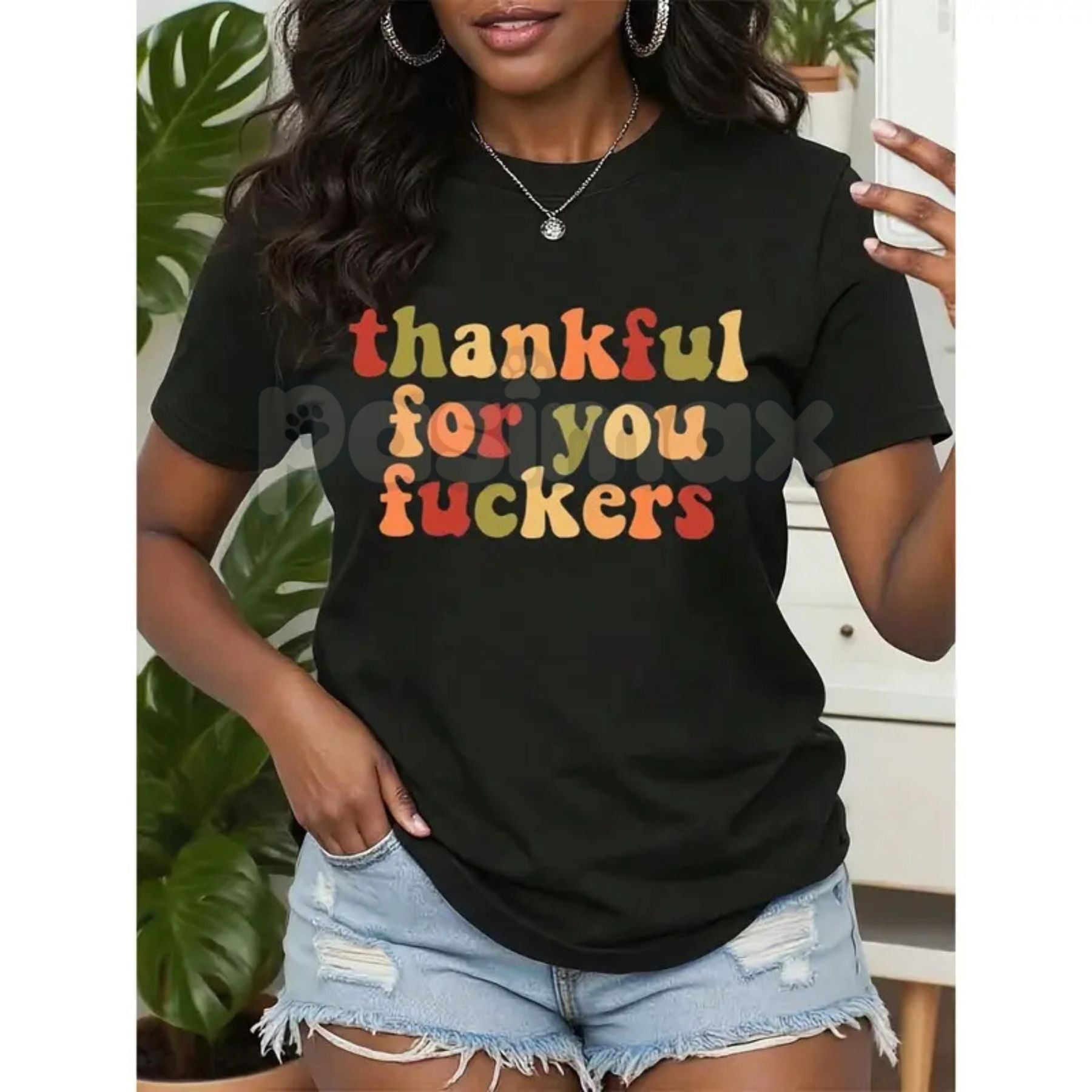 Pasimax "Thankful For You Fuckers" T-Shirt - Funny Thanksgiving Adult Humor Tee, Unisex Holiday Sarcasm Apparel, Cheeky Frien