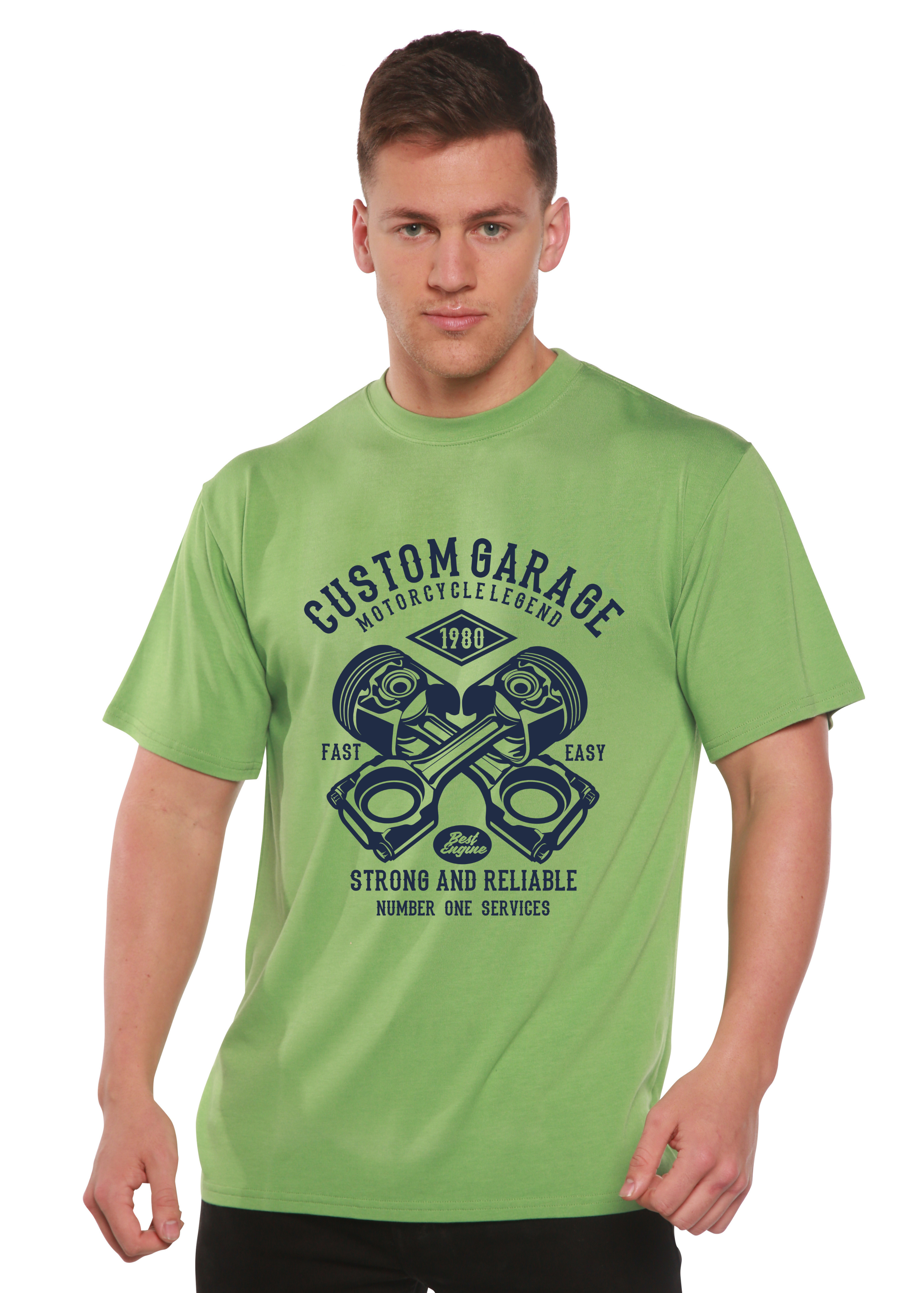 Spun Bamboo Custom Garage Men's Bamboo Viscose/Organic Cotton Short Sleeve Graphic T-Shirt — side view