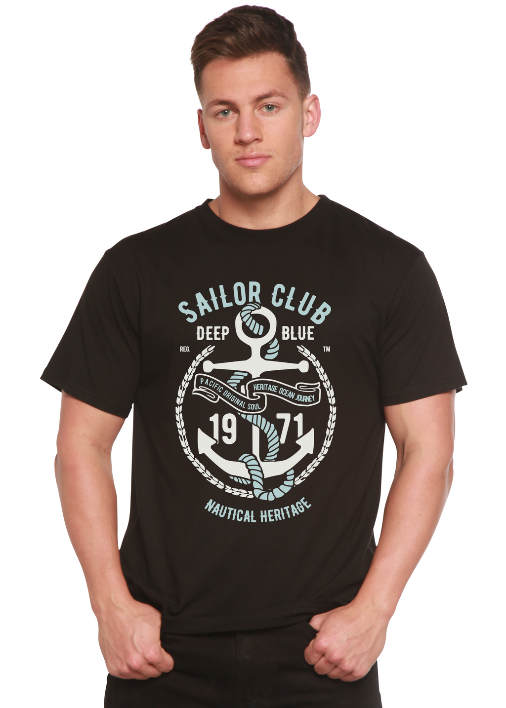 Spun Bamboo Sailor Club Spun Bamboo® Men's Bamboo Viscose/Organic Cotton Short Sleeve Graphic T-Shirt — main product shot