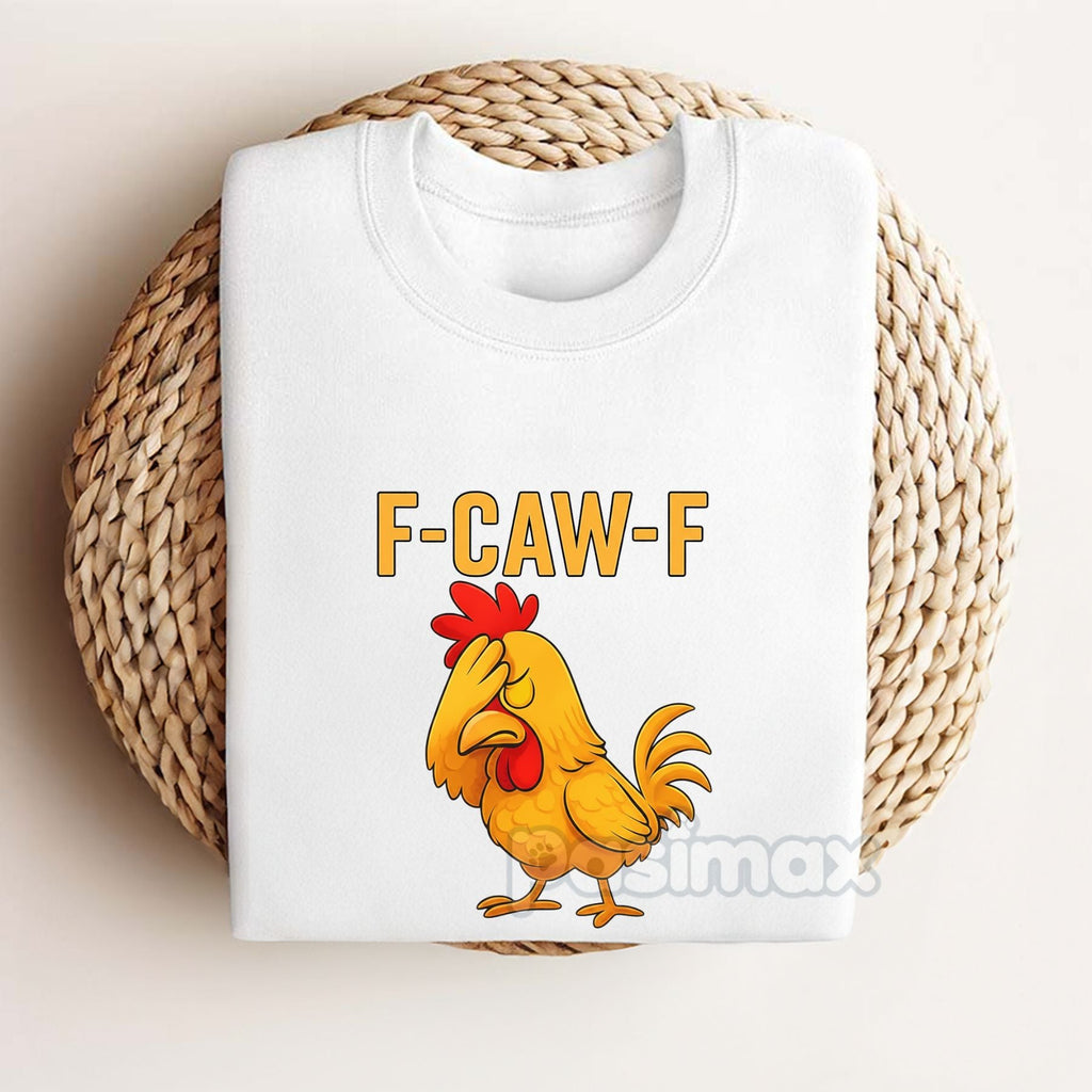 Pasimax "F-Caw-F" Funny Chicken T-Shirt — detail close-up