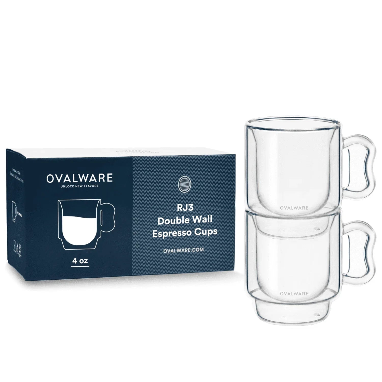 Double Wall Espresso Cups - 120ml/4oz – Ovalware, view 4