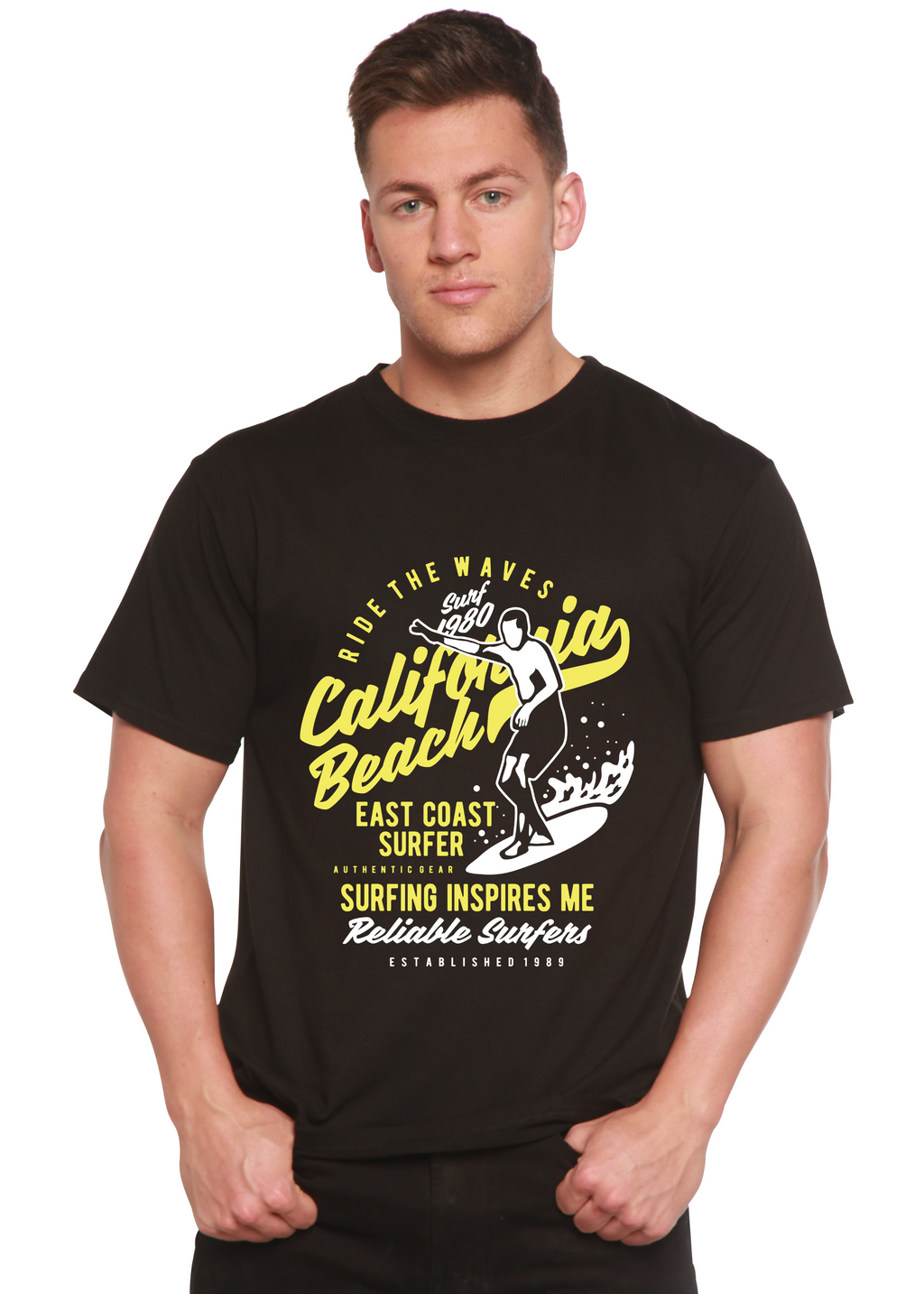 Spun Bamboo Ride The Waves Spun Bamboo® Men's Bamboo Viscose/Organic Cotton Short Sleeve Graphic T-Shirt — main product shot