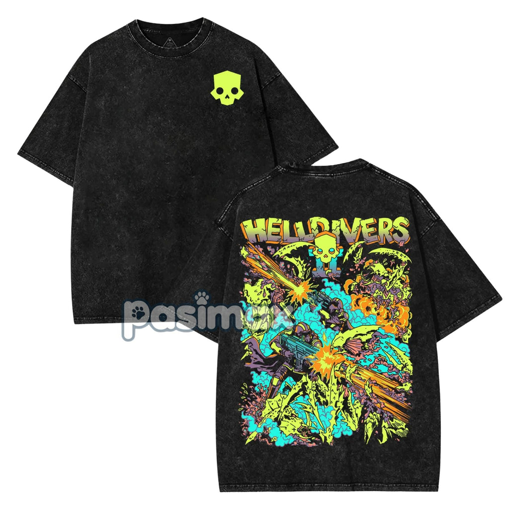 Pasimax Helldivers 2 "The Taste of Freedom" Washed Unisex T-shirt — lifestyle context