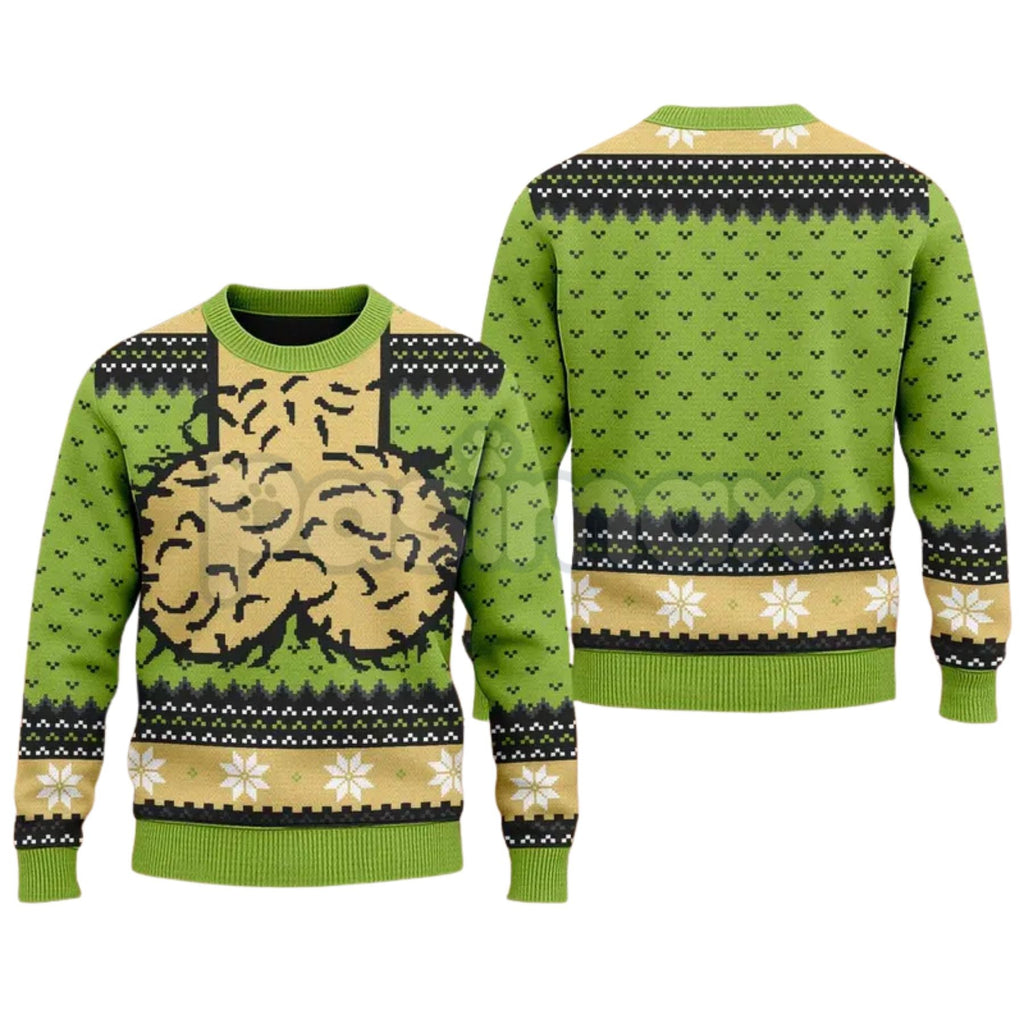 Pasimax Hilarious Meme Balls Christmas Sweater, Funny Couple Holiday Party Jumper, Naughty Xmas Sweatshirt Gift — detail clos