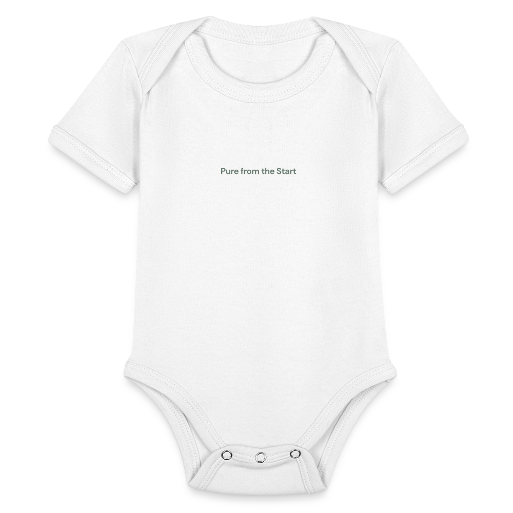 WONENA Pure from the Start Organic Short Sleeve Baby Bodysuit — detail close-up
