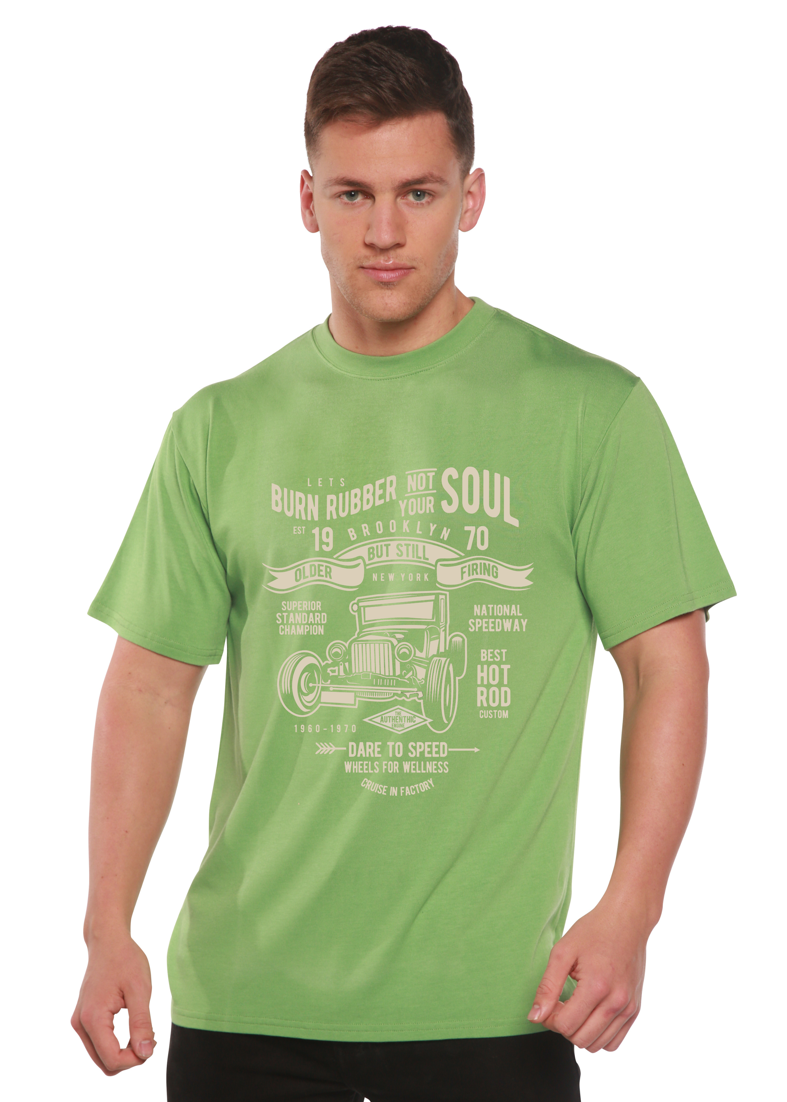 Spun Bamboo Burn Rubber Men's Bamboo Viscose/Organic Cotton Short Sleeve Graphic T-Shirt — lifestyle context