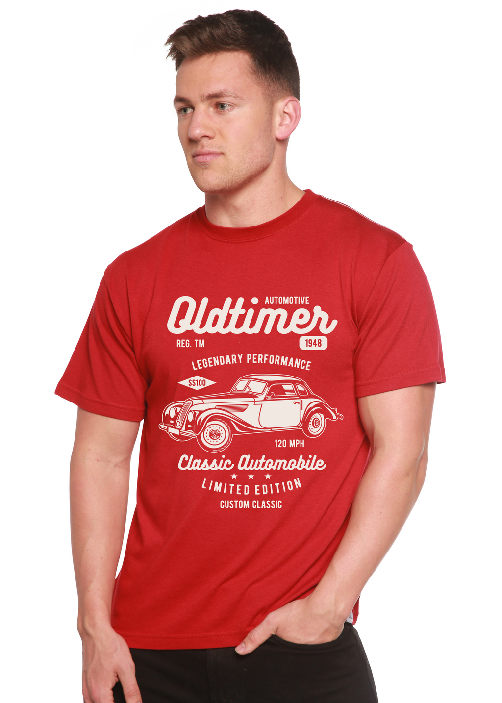Spun Bamboo Oldtimer Spun Bamboo® Men's Bamboo Viscose/Organic Cotton Short Sleeve Graphic T-Shirt — back view