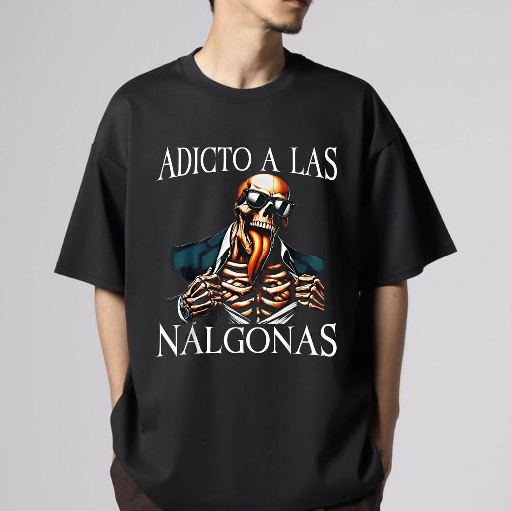 Pasimax Calacas Chidas "Addict of Los Nalgonas" T-Shirt — detail close-up