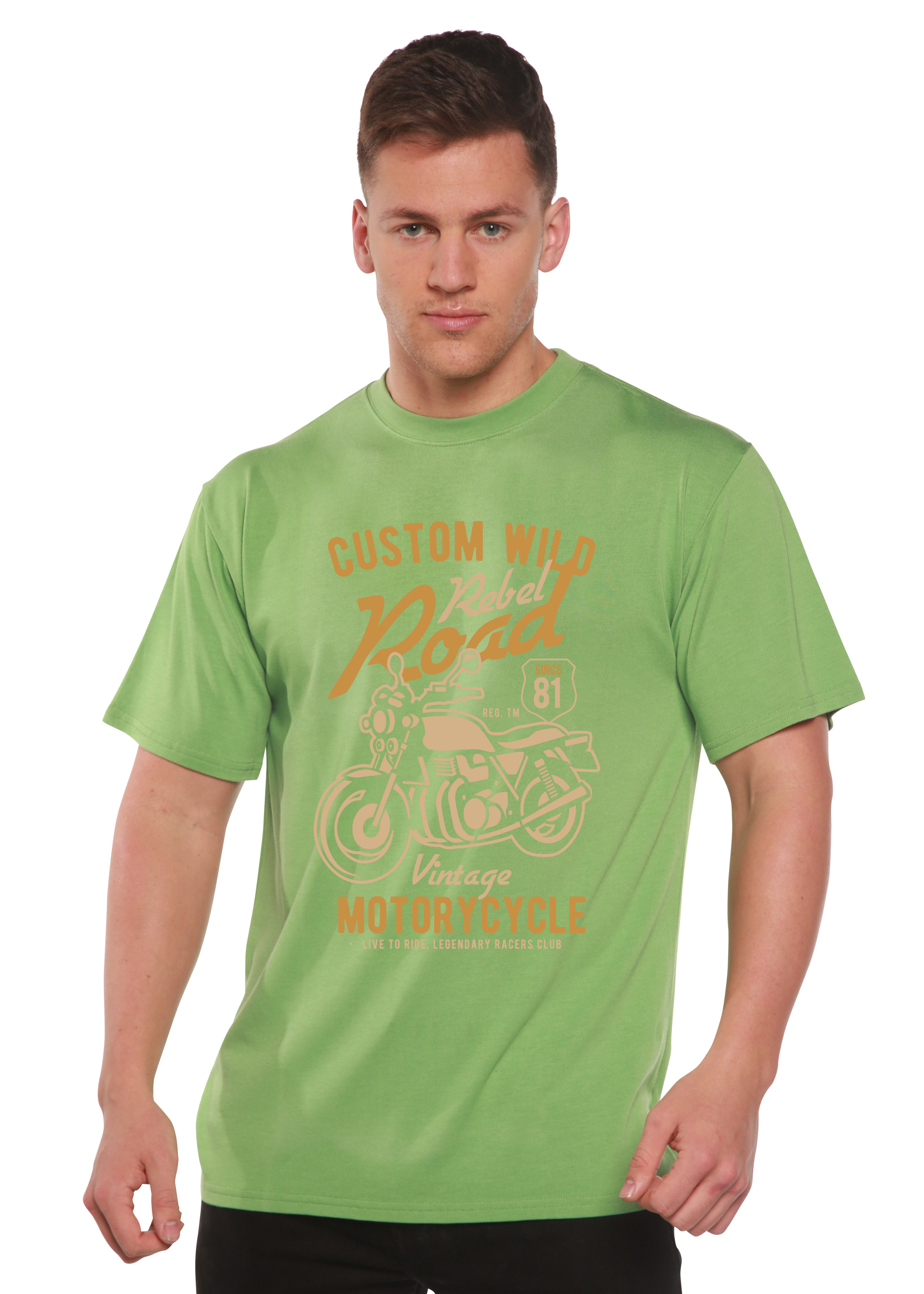 Spun Bamboo Custom Wild Men's Bamboo Viscose/Organic Cotton Short Sleeve Graphic T-Shirt — side view