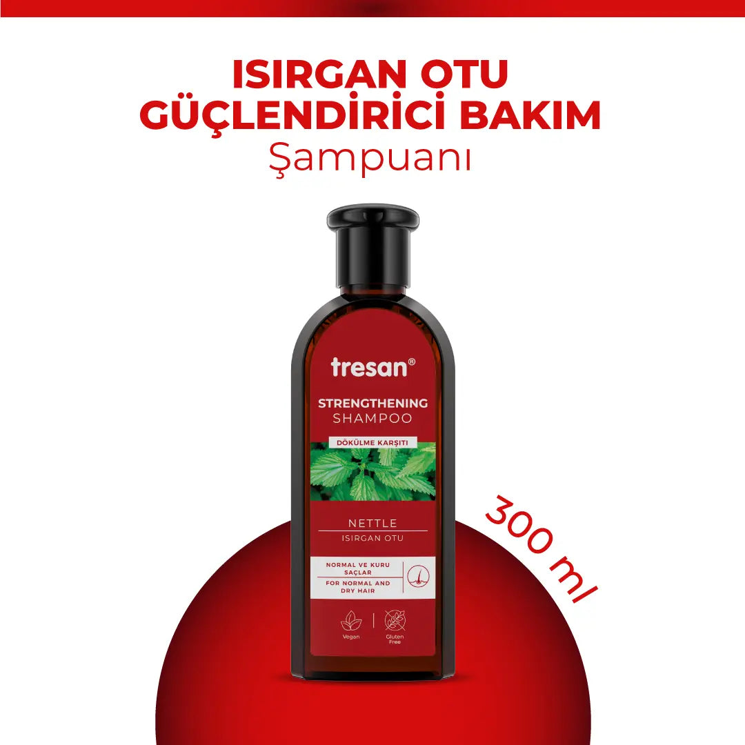 Tresan Nourishing Shampoo with Nettle Extract - 10.14 fl oz - Strengthens Hair, Natural Hair Care