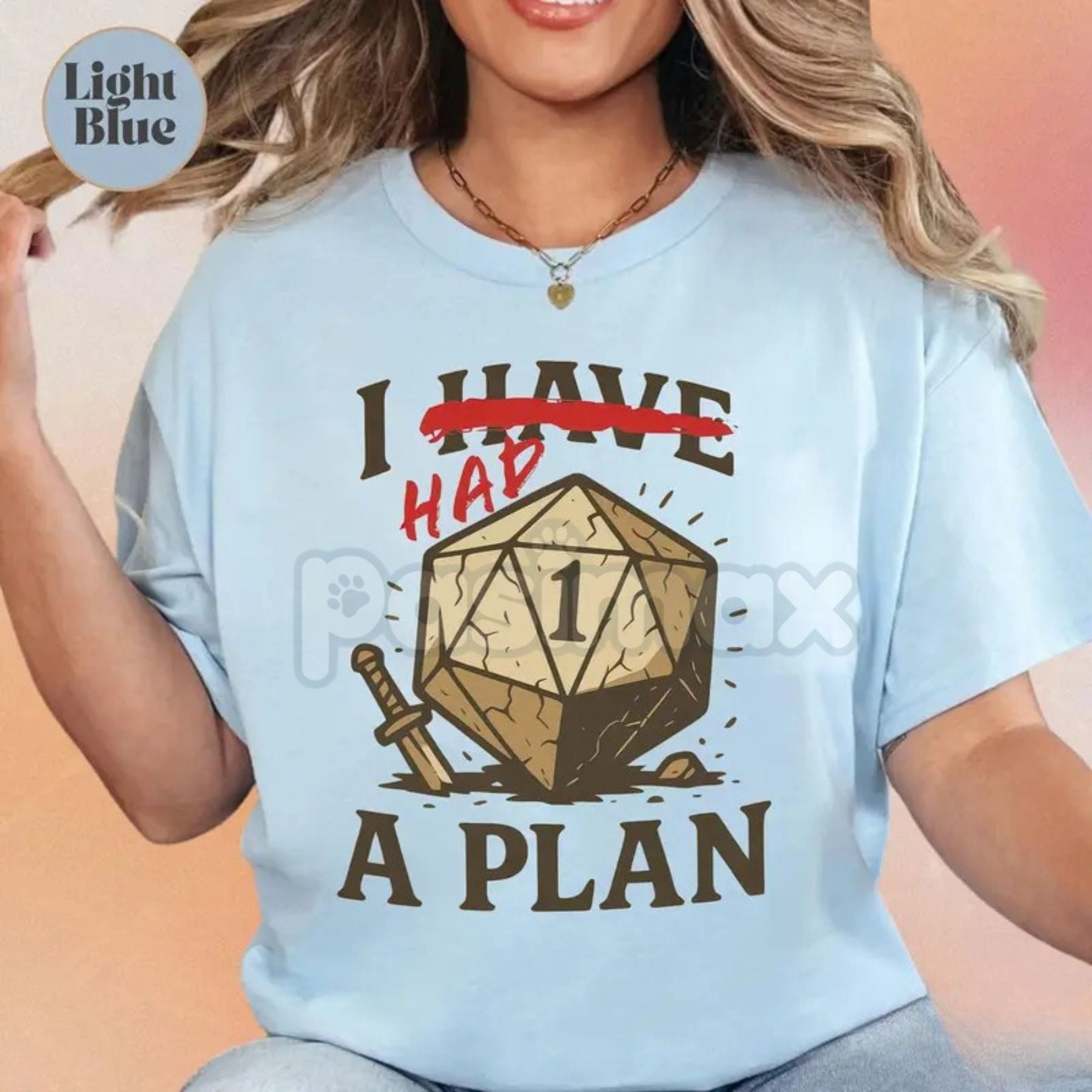 Pasimax "Don't worry, I have a plan." D&D T-Shirt - Funny Dungeons and Dragons Slogan Tee, Tabletop Games Gift for Him Her, G